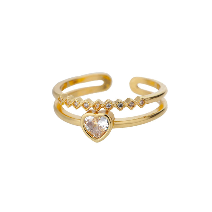 Heart shaped diamond ring