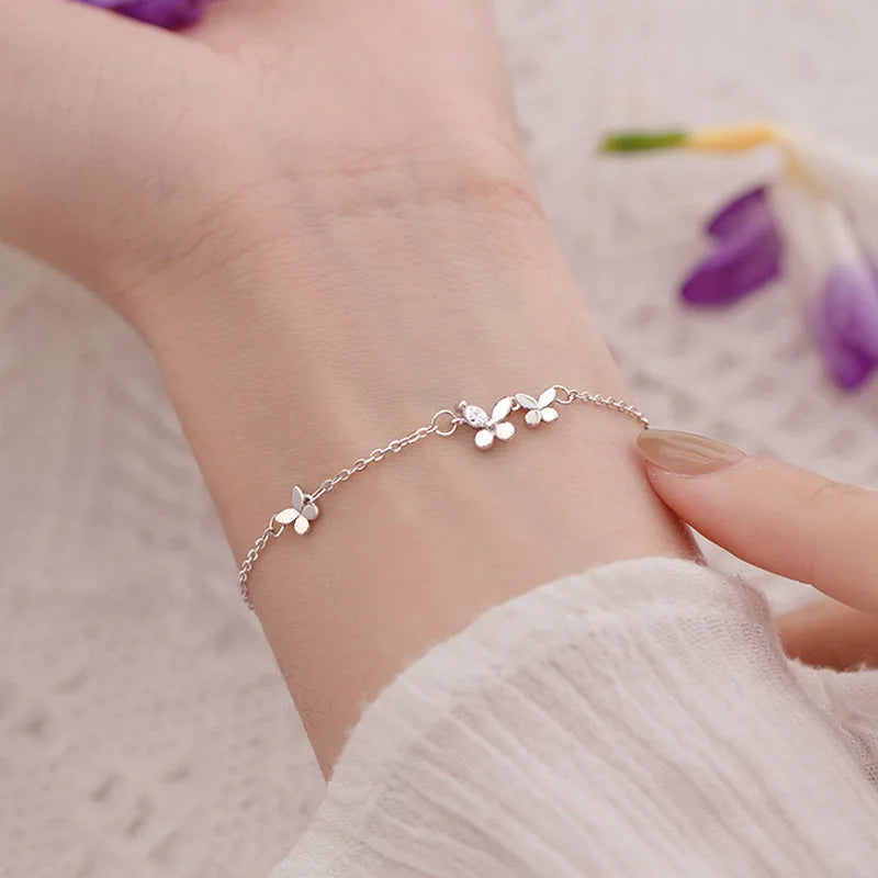 Silver butterfly bracelet