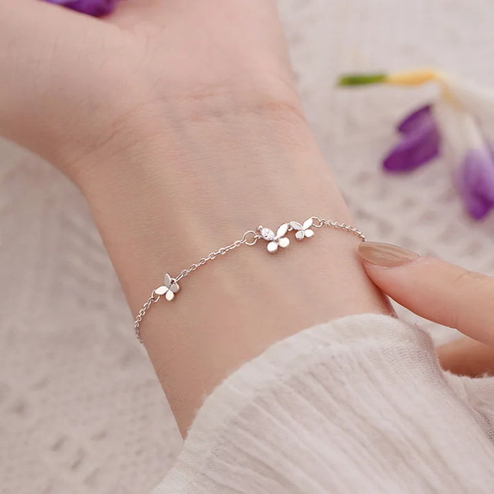 Silver butterfly bracelet