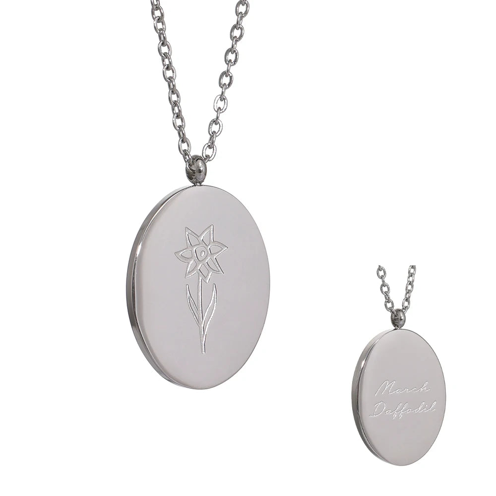 Birth month flower necklace