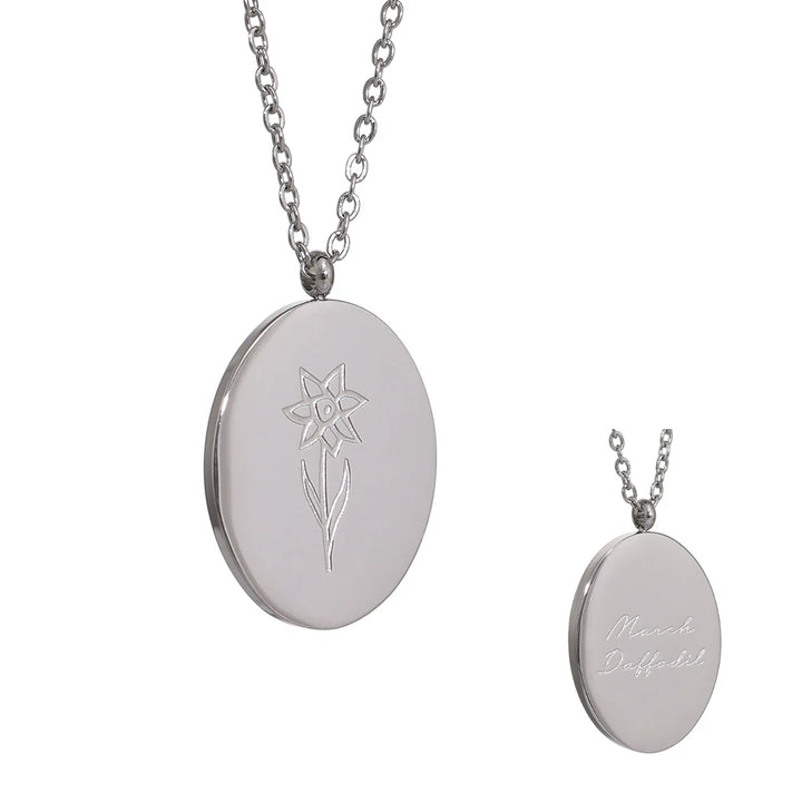 Birth month flower necklace