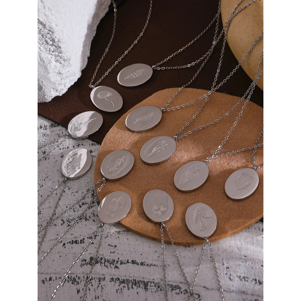 Birth month flower necklace