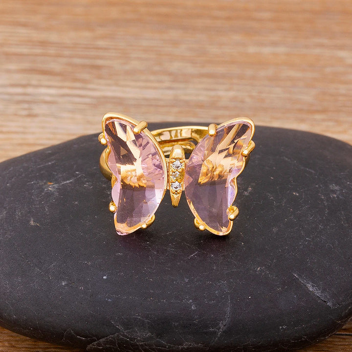 Purple butterfly ring