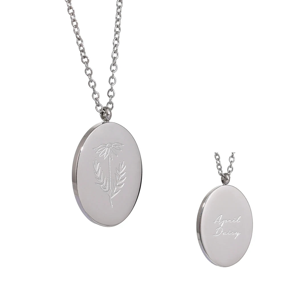 Birth month flower necklace