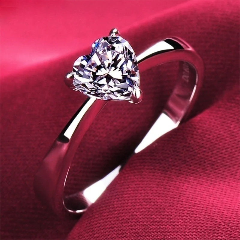 Silver heart ring