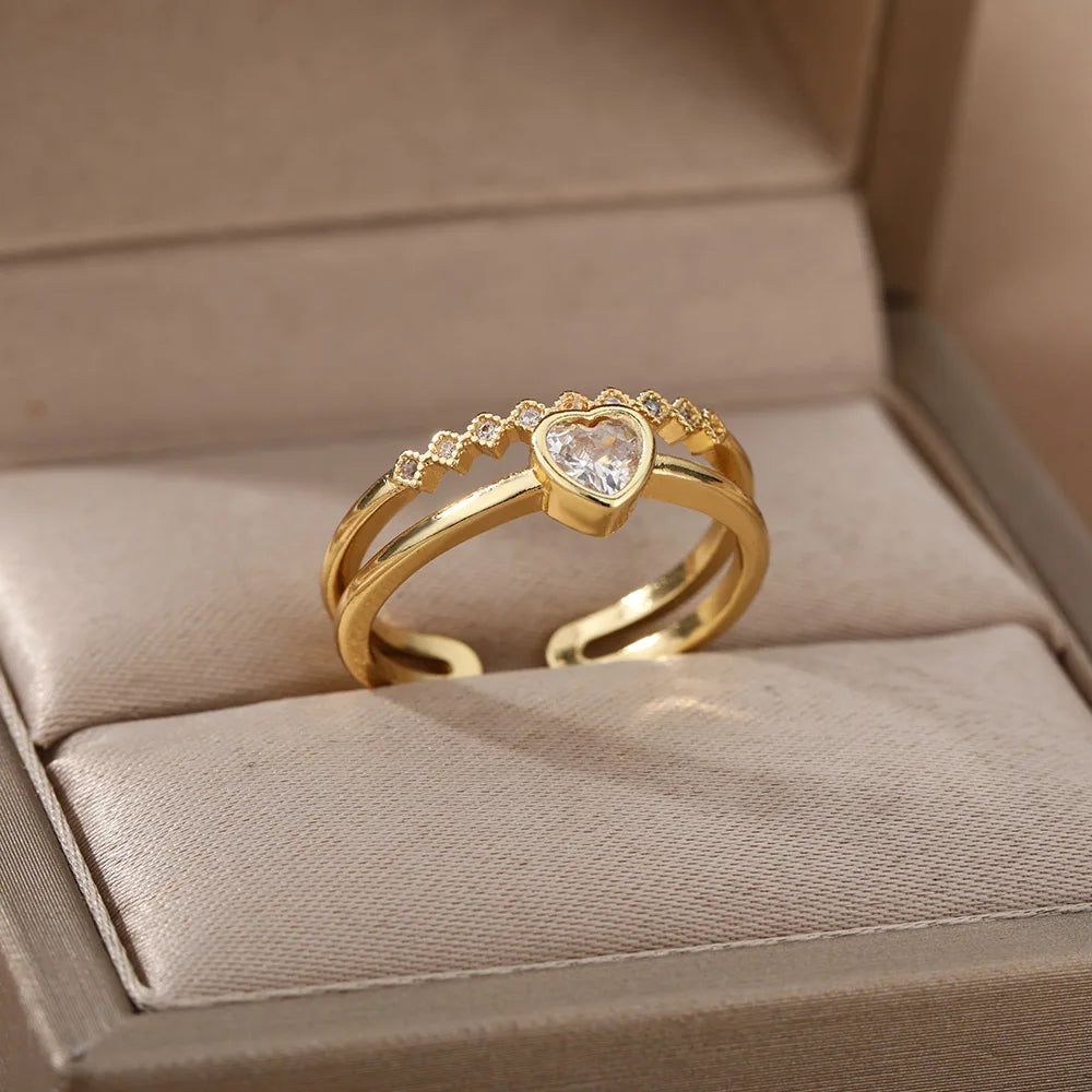 Heart shaped diamond ring