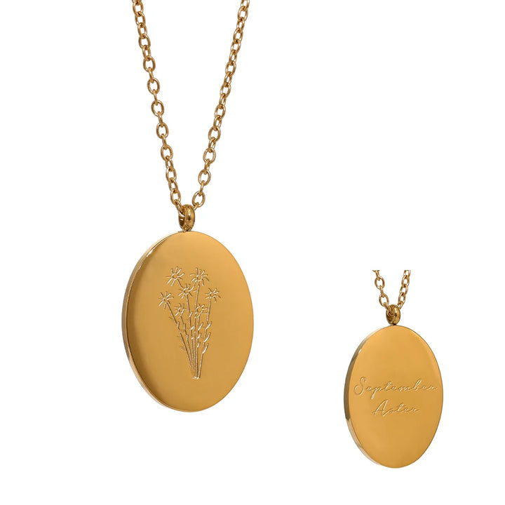 Birth month flower necklace