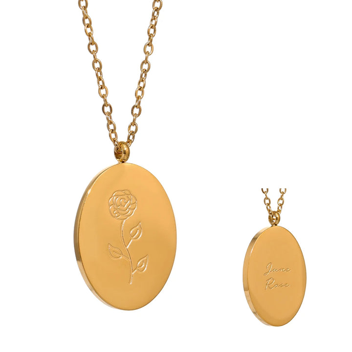Birth month flower necklace