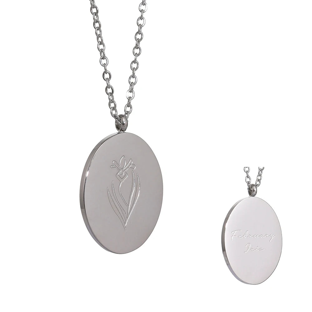 Birth month flower necklace