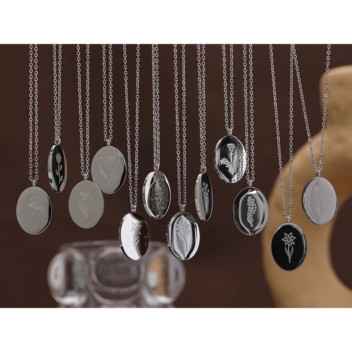 Birth month flower necklace