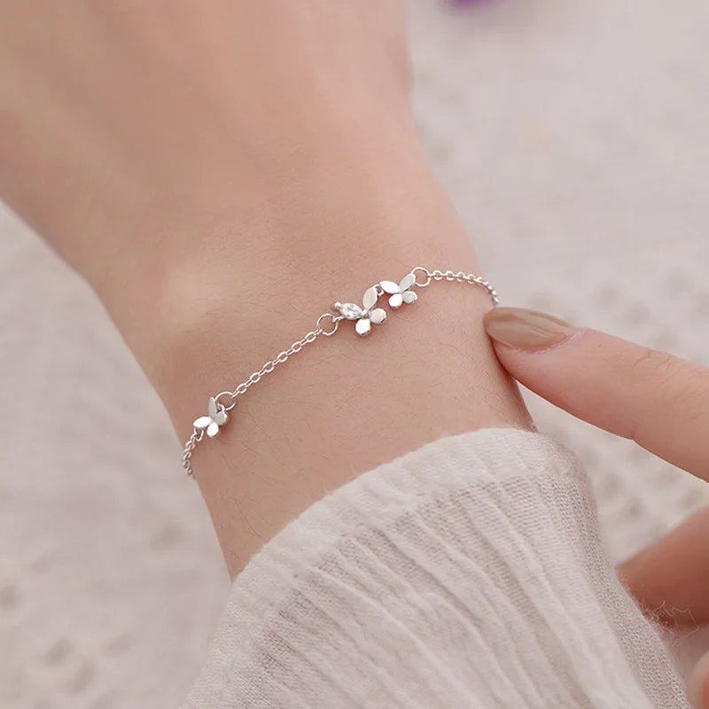 Silver butterfly bracelet