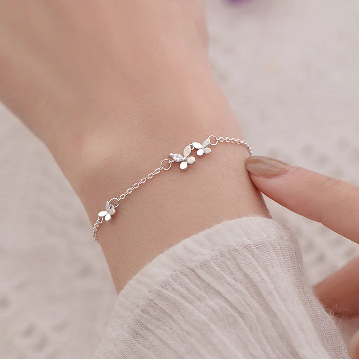Silver butterfly bracelet
