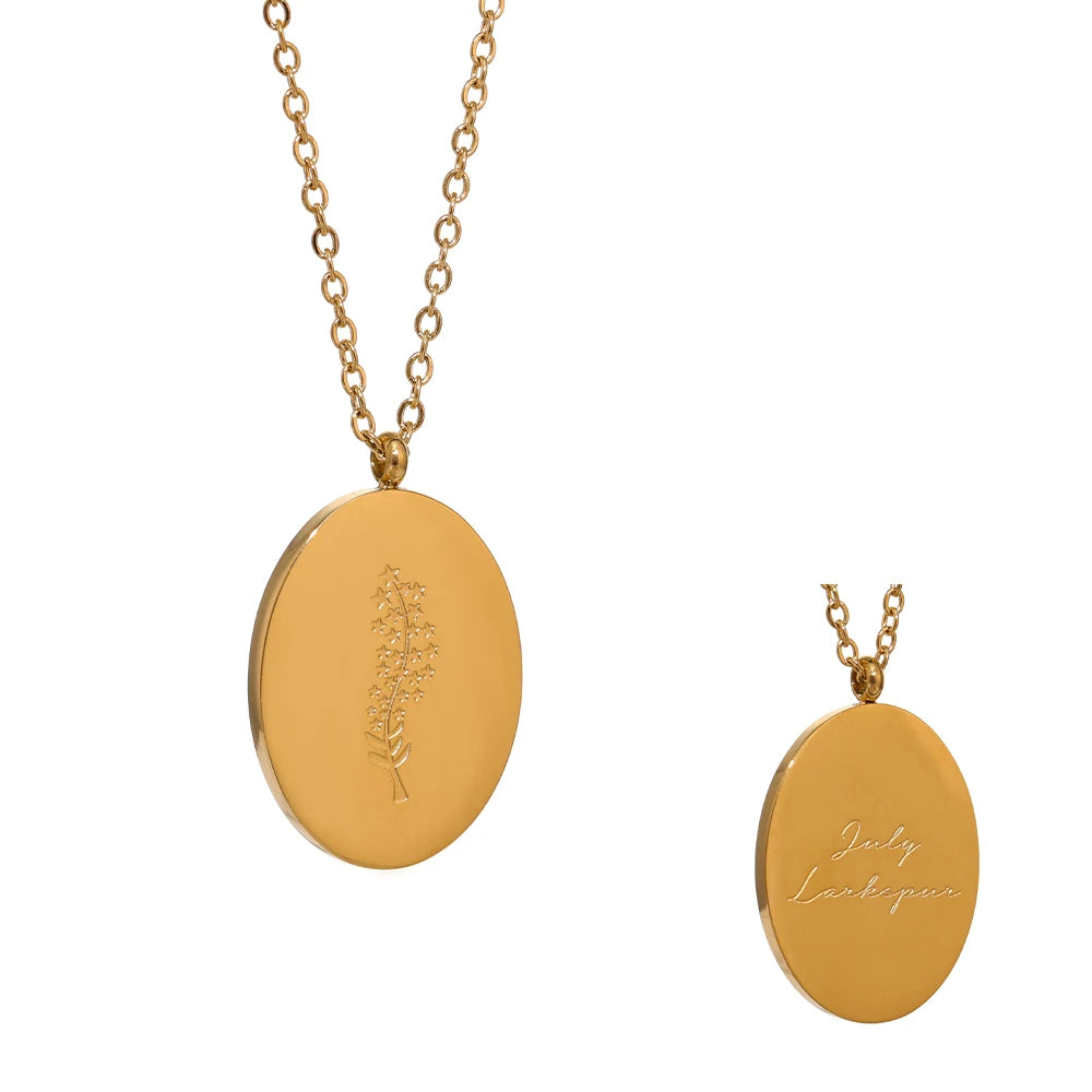 Birth month flower necklace