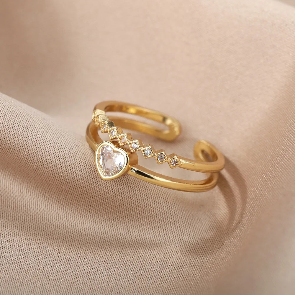 Heart shaped diamond ring