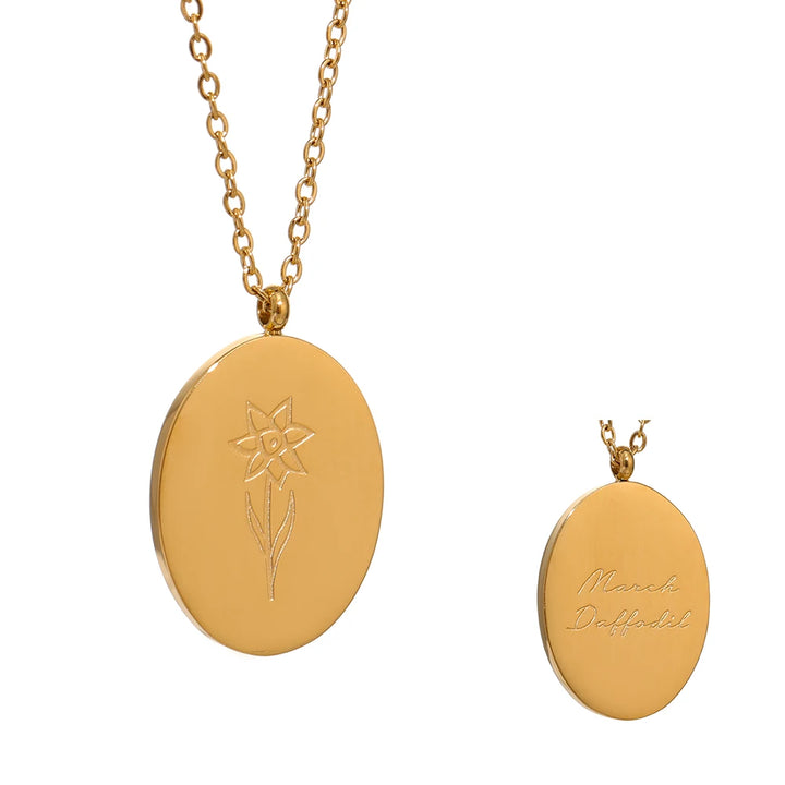 Birth month flower necklace