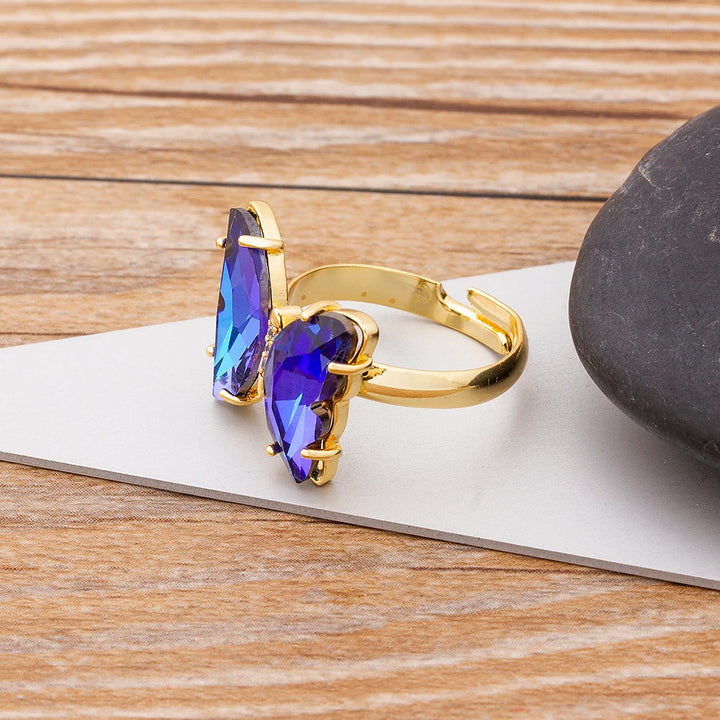 Purple butterfly ring
