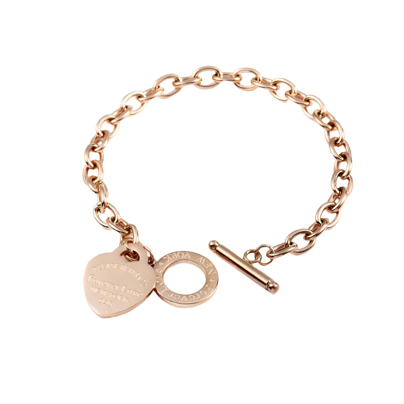 Gold heart bracelet