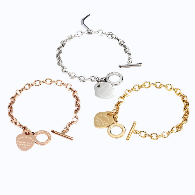 Gold heart bracelet