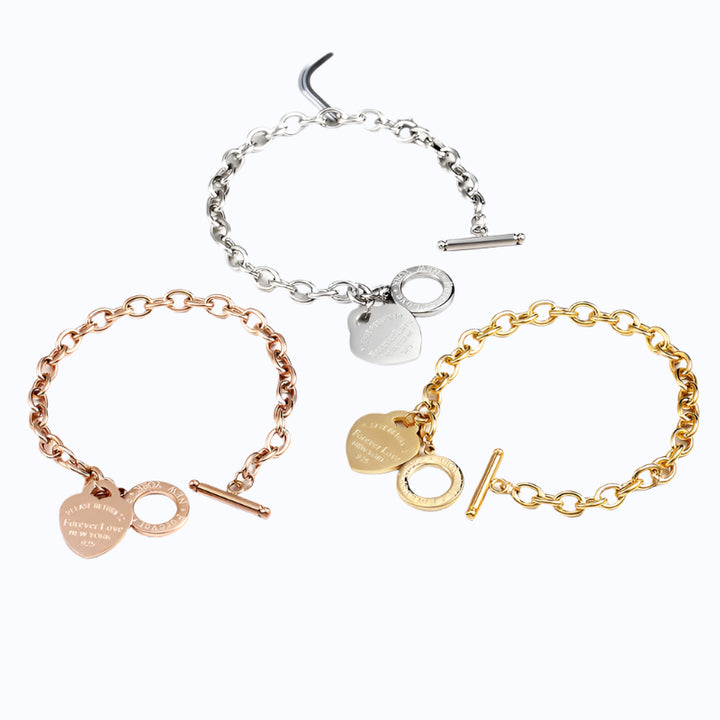 Gold heart bracelet
