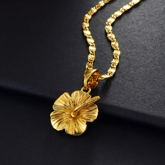 Hibiscus flower necklace