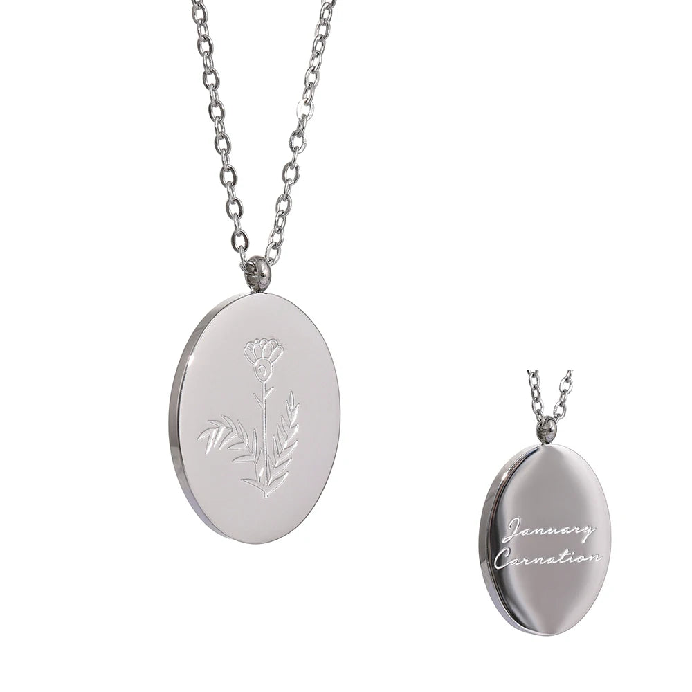 Birth month flower necklace
