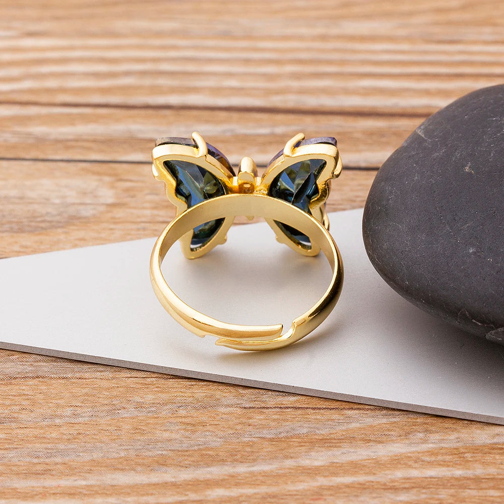 Purple butterfly ring