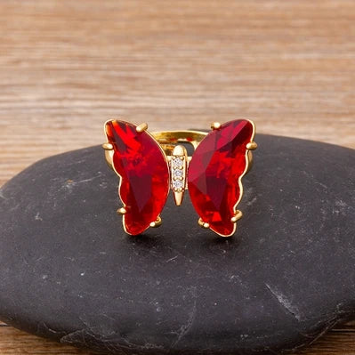 Purple butterfly ring