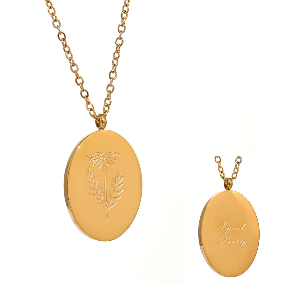 Birth month flower necklace