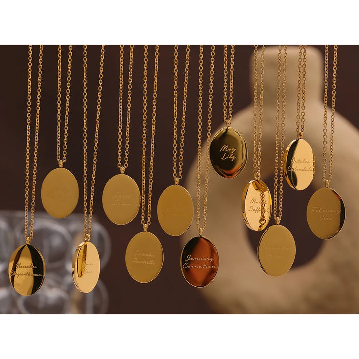Birth month flower necklace
