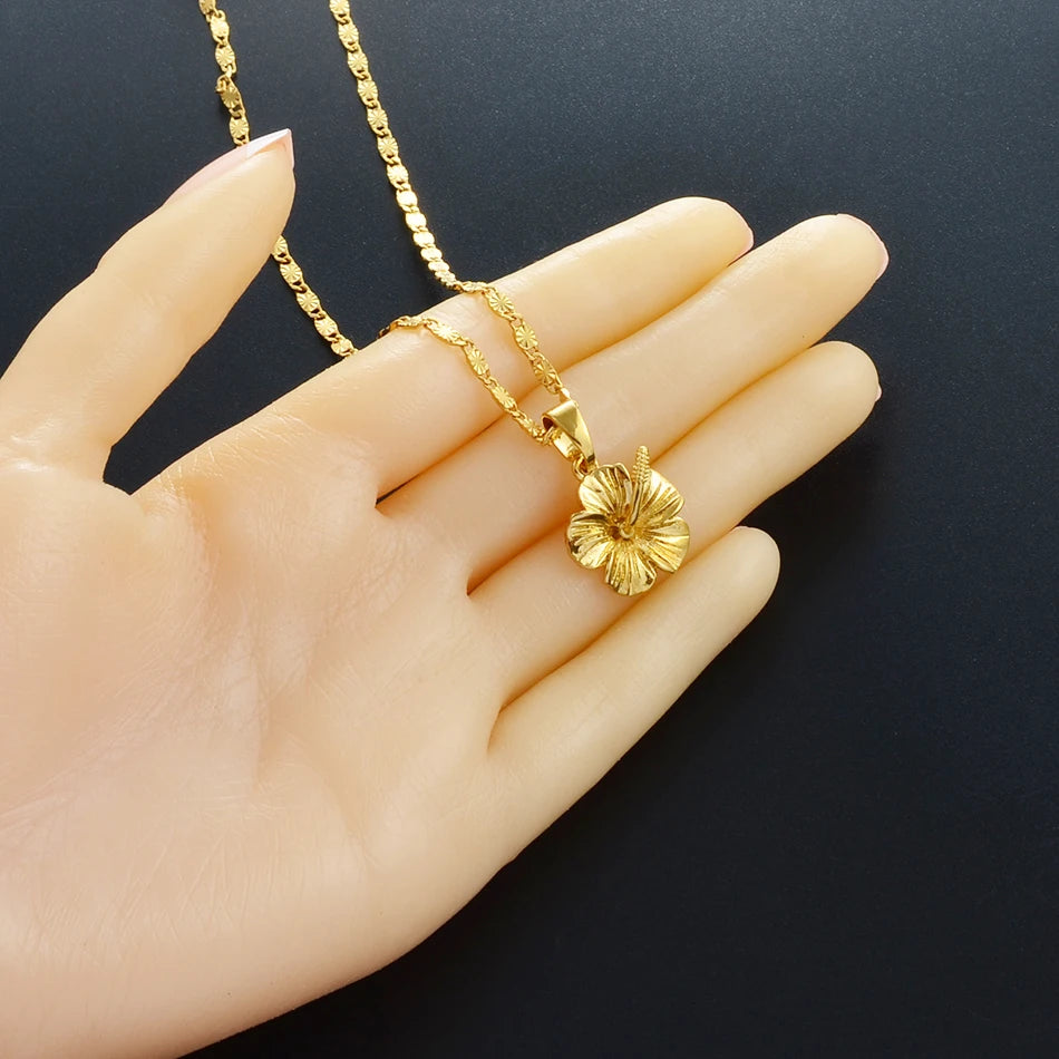 Hibiscus flower necklace