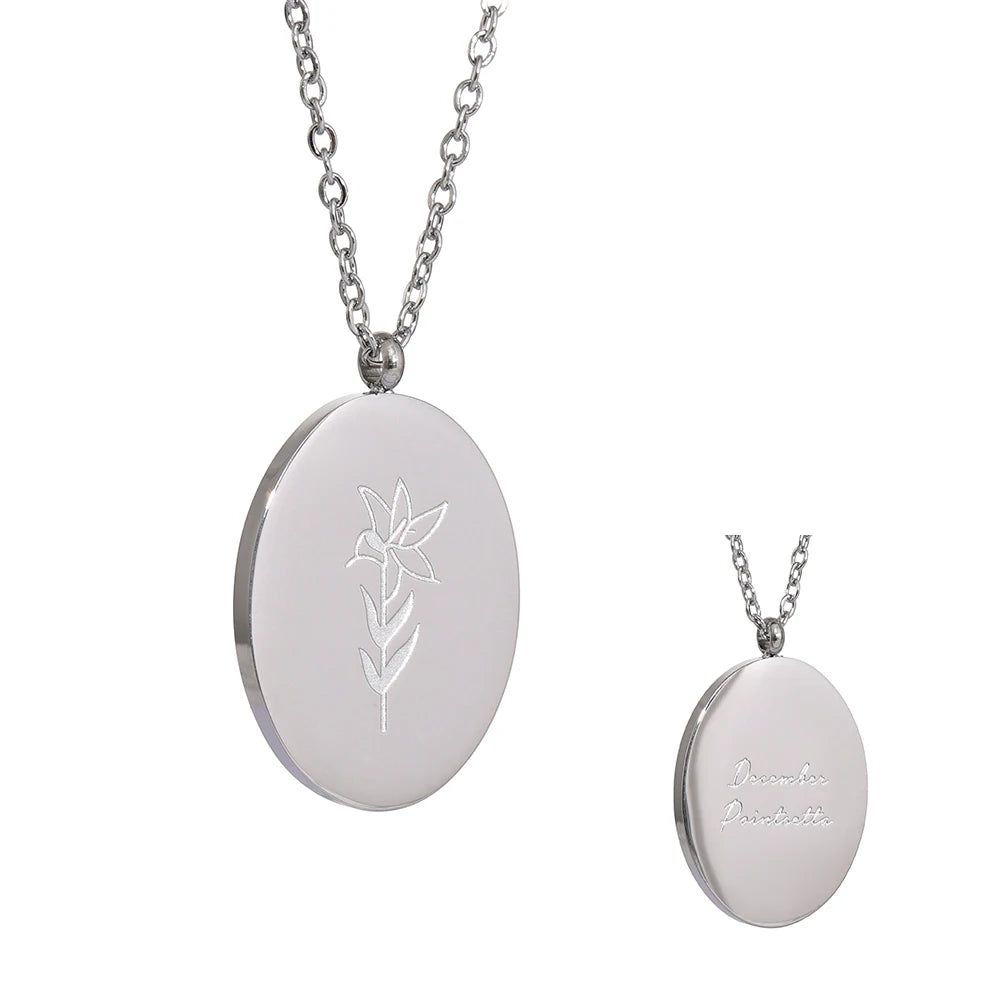 Birth month flower necklace
