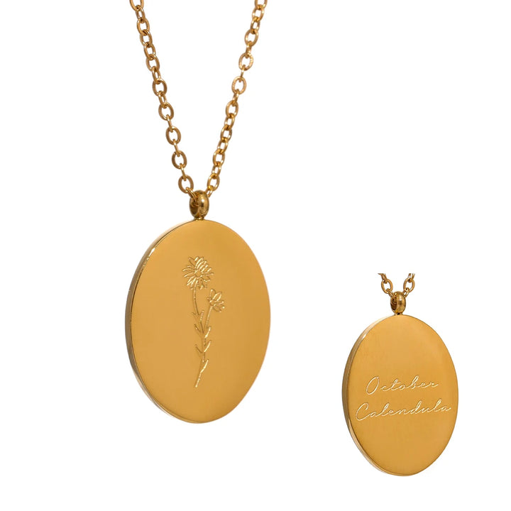 Birth month flower necklace