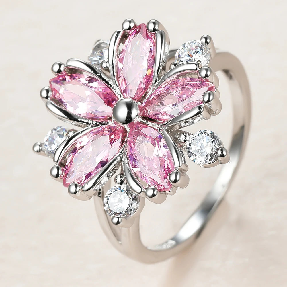 Flower wedding rings