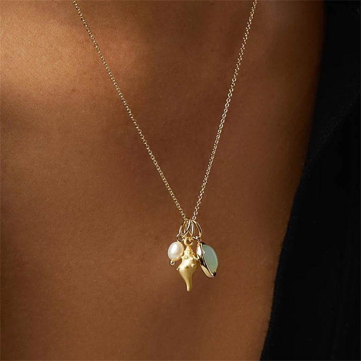 Gold seashell necklace