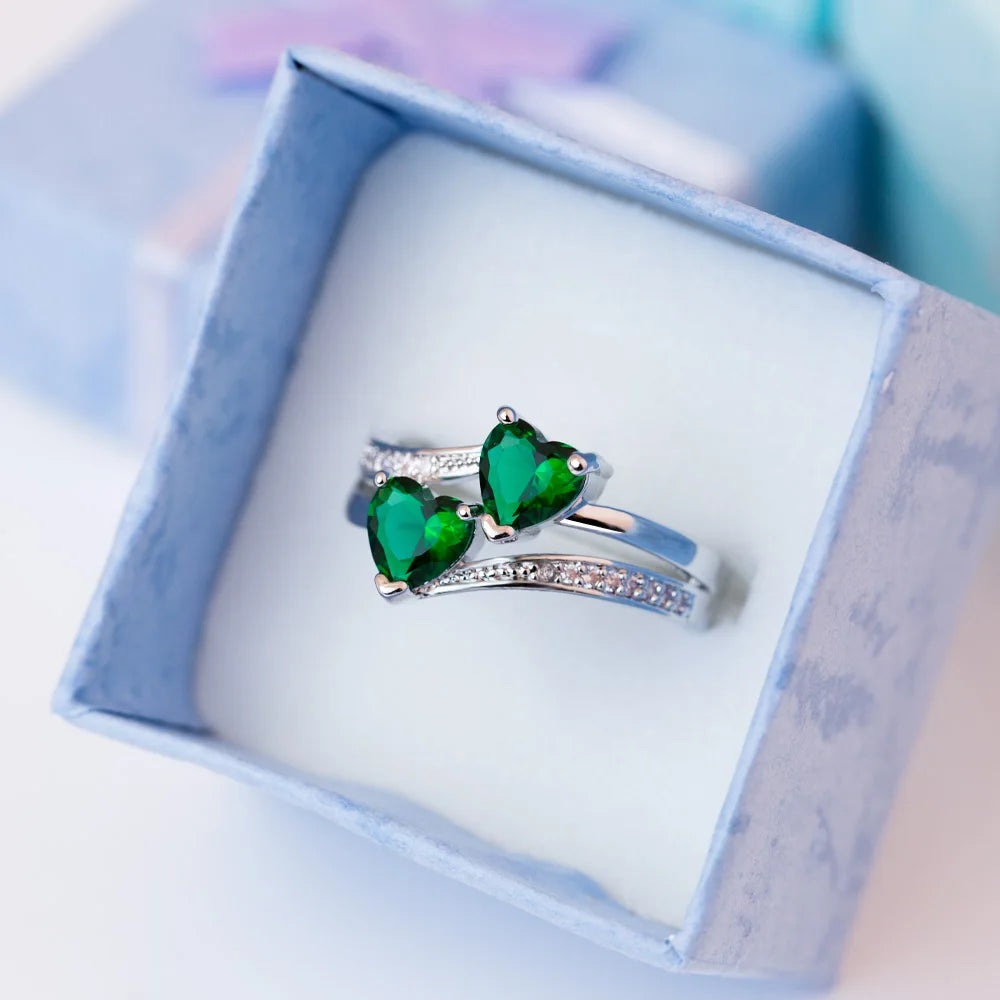 Double heart ring