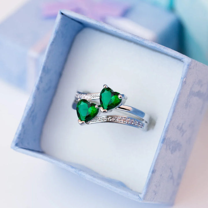 Double heart ring