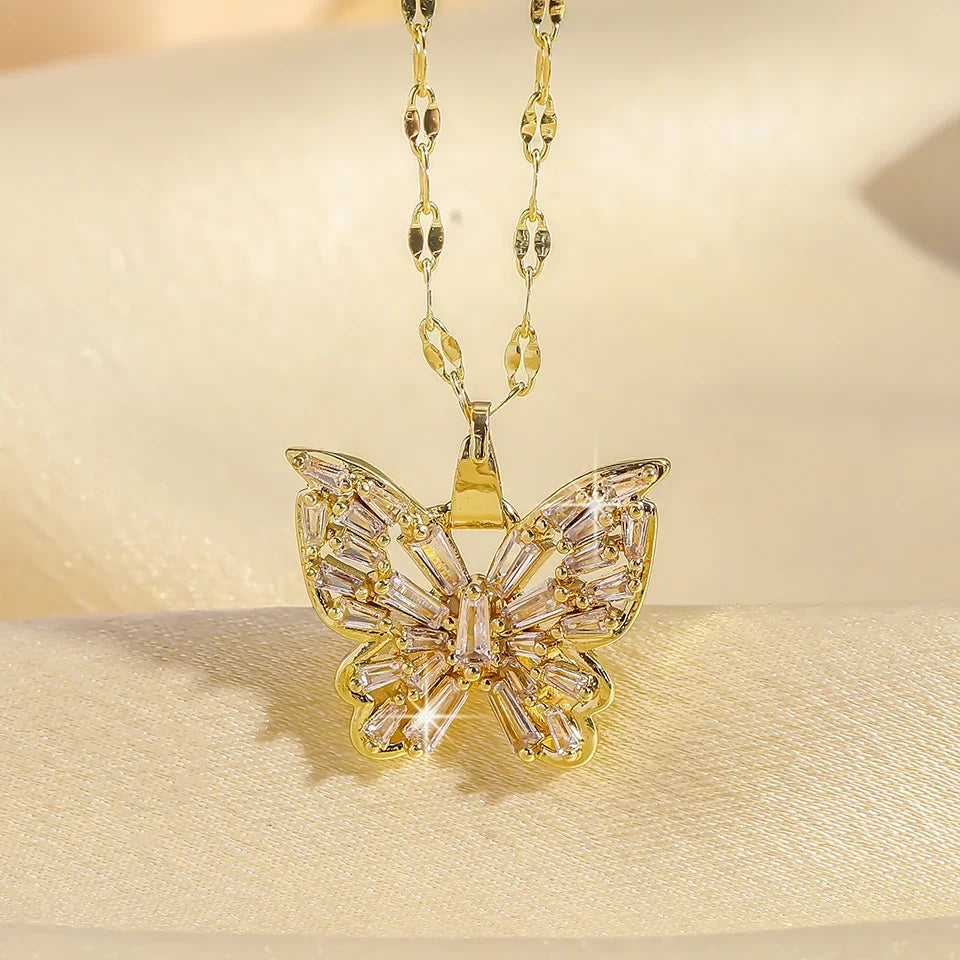 Crystal butterfly necklace