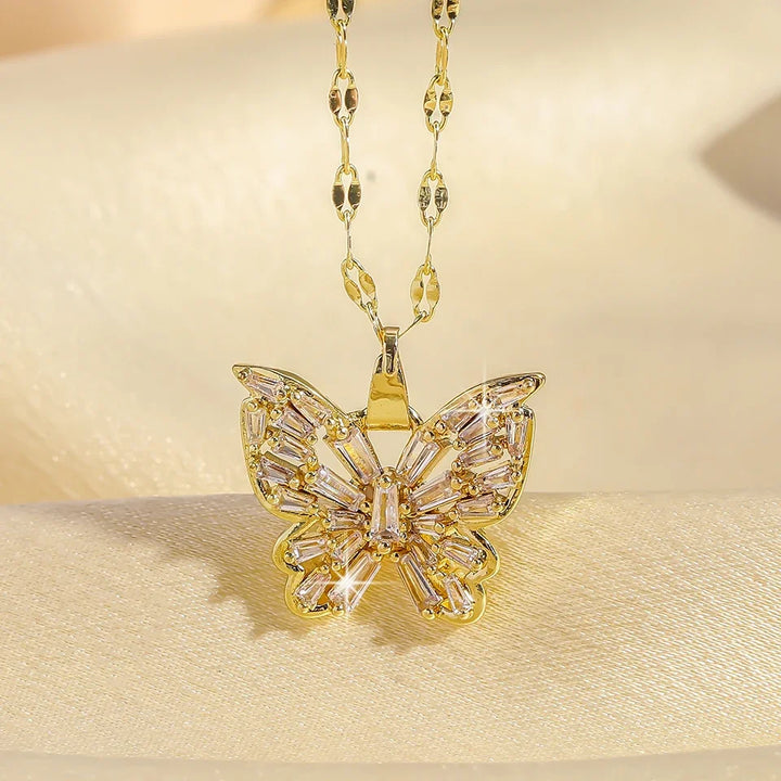 Crystal butterfly necklace