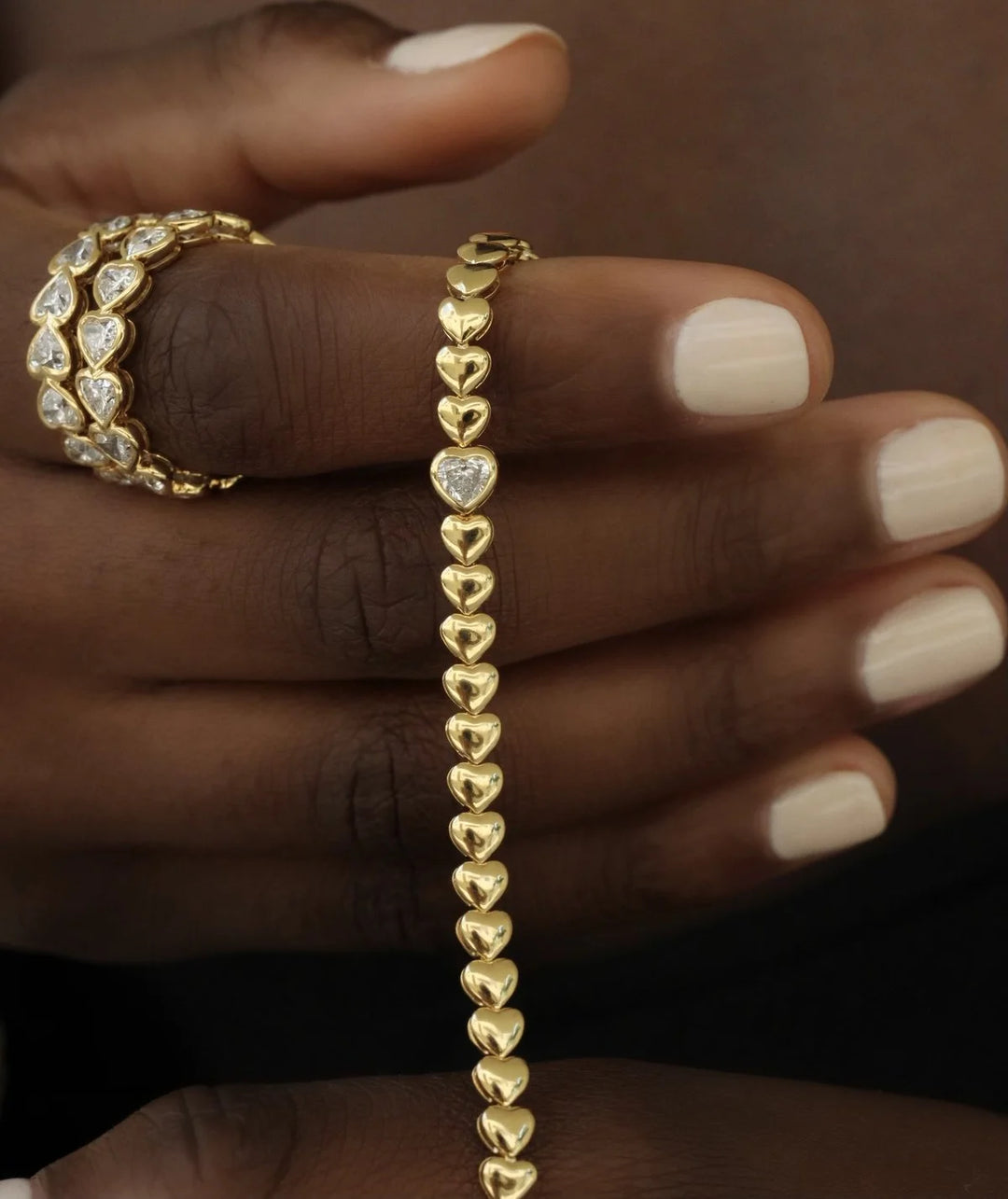 Heart tennis bracelet