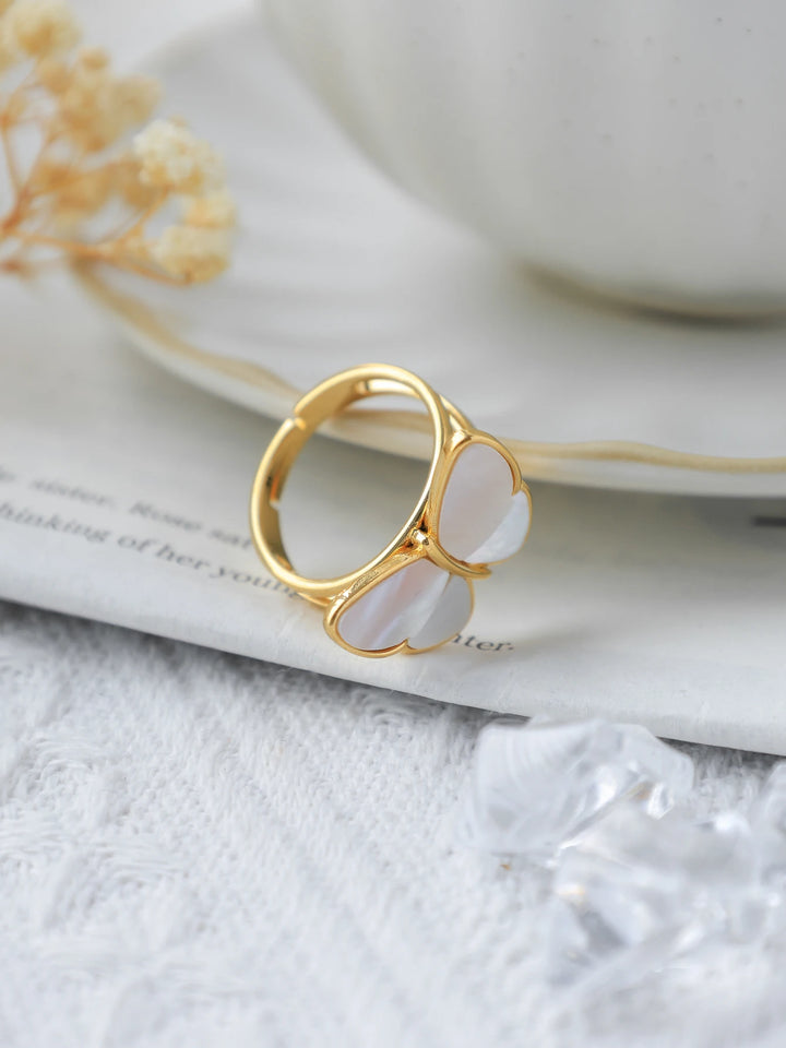 Mother of pearl butterfly ring