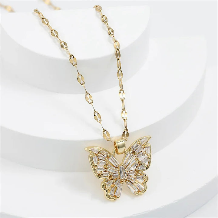 Crystal butterfly necklace