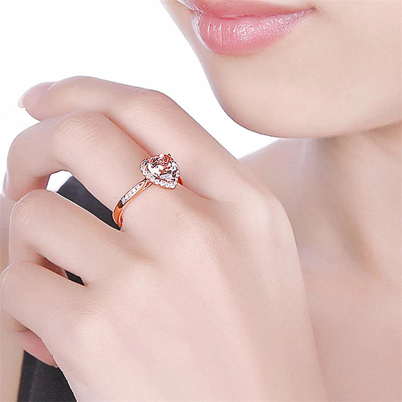 Rose gold heart ring