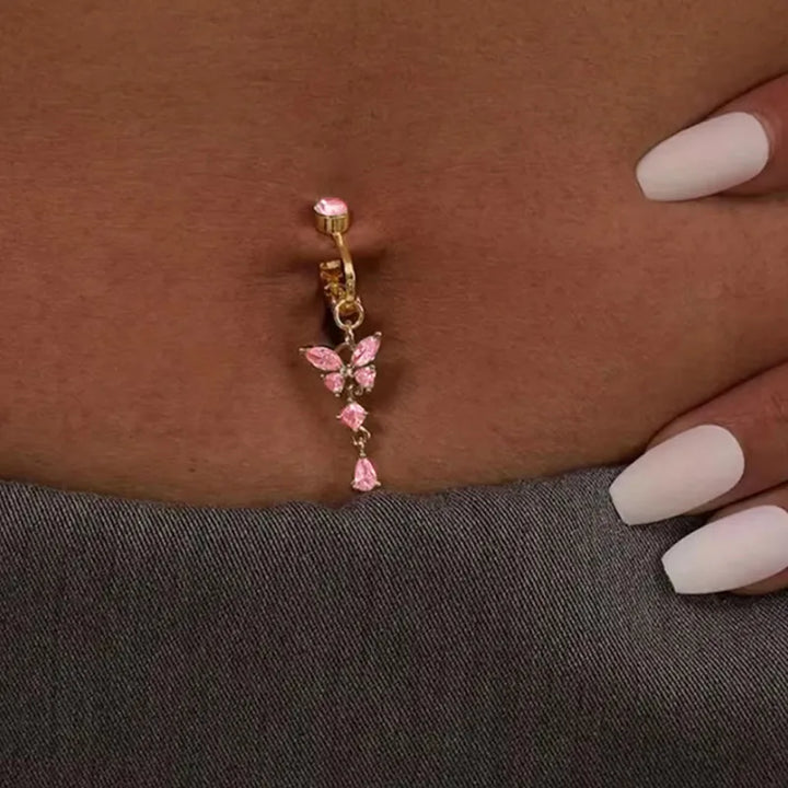 Belly button butterfly ring