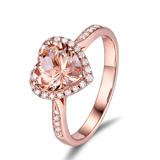 Rose gold heart ring