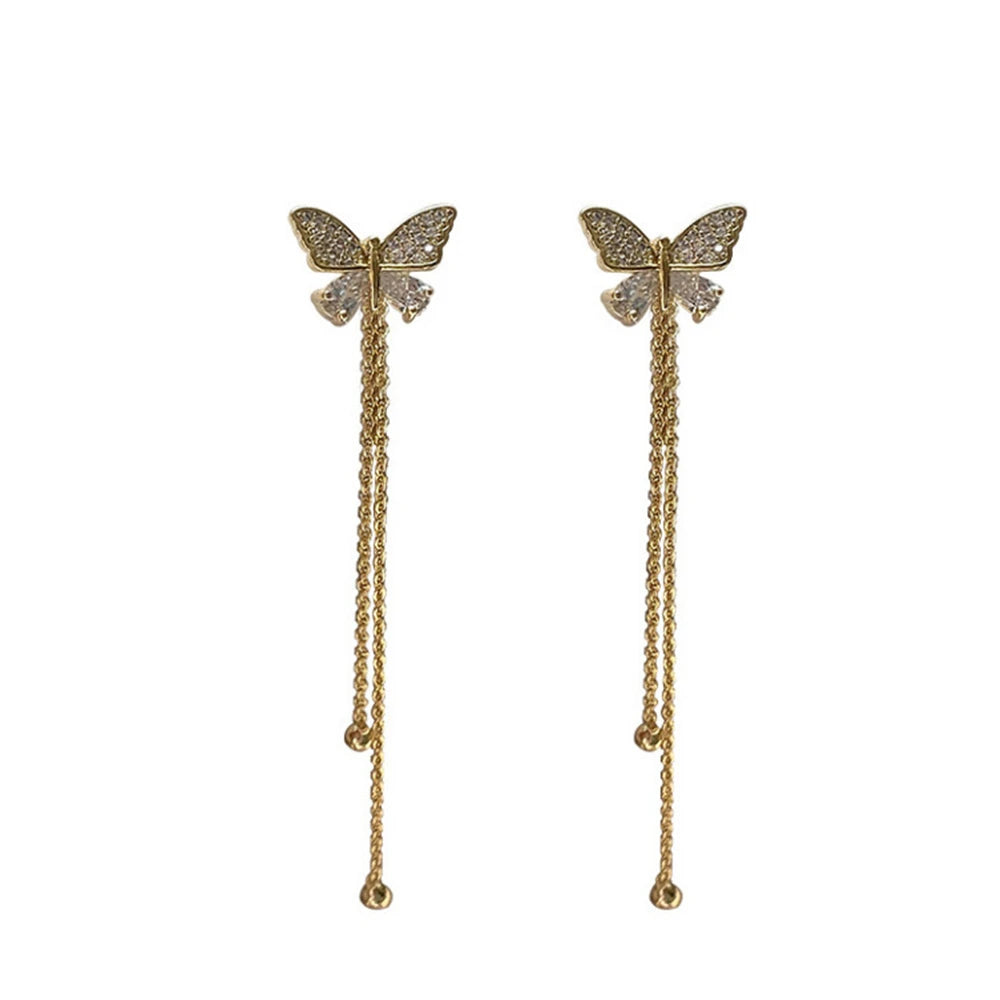 Gold butterfly earrings