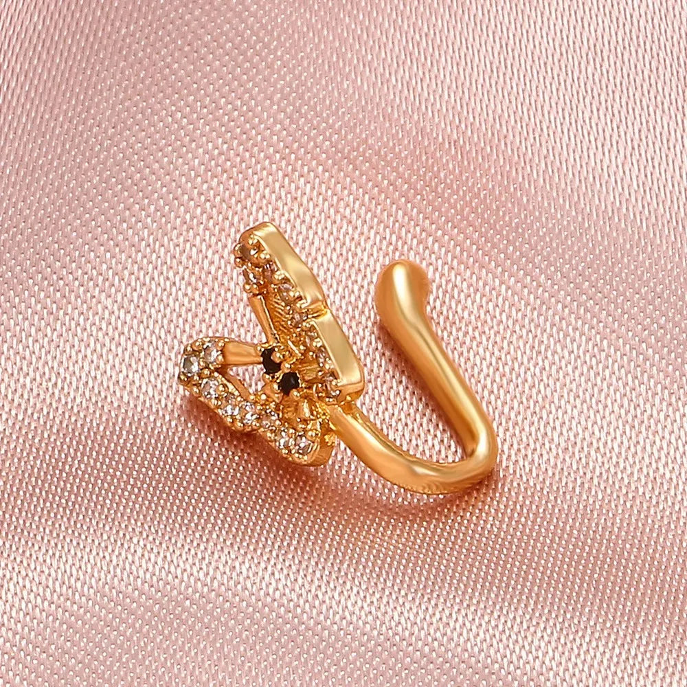 Butterfly nose rings gold