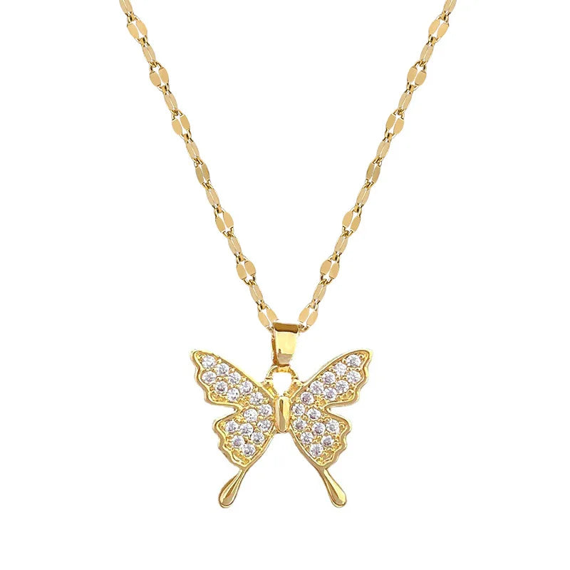 Diamond butterfly necklace