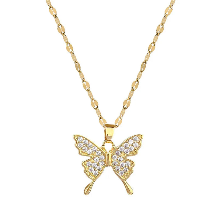 Diamond butterfly necklace