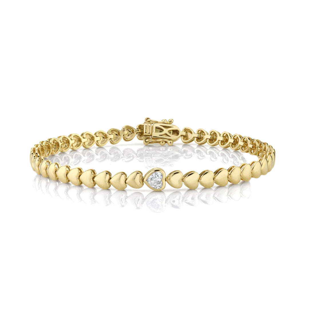Heart tennis bracelet