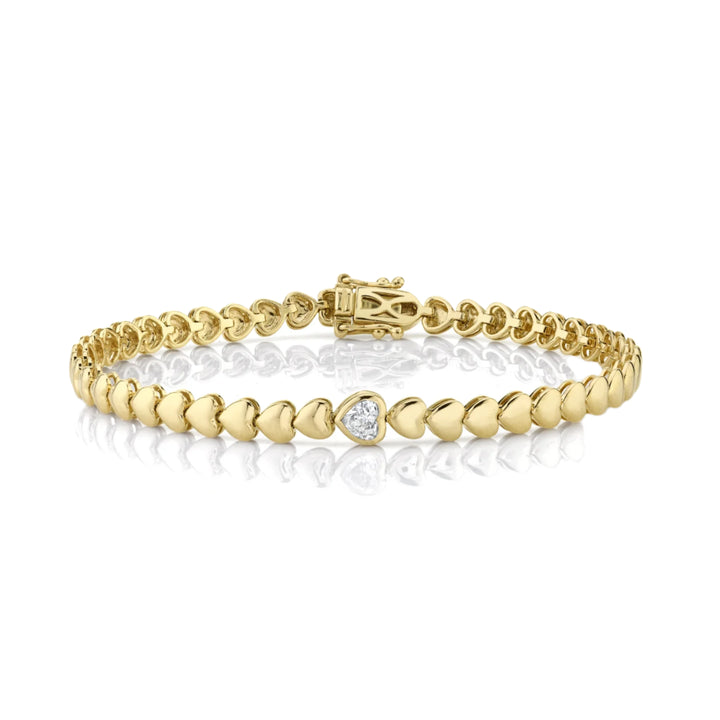 Heart tennis bracelet